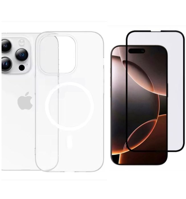 Iphone 13/14/15/16 PRO MAX PLUS - Husa Hard Slim + Folie Sticla