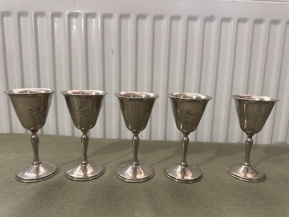 Set 5 pahare placate cu argint