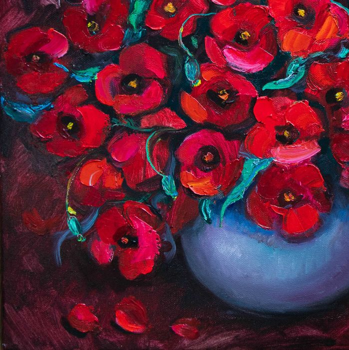 Маки. Холст, масло 80х80 см.