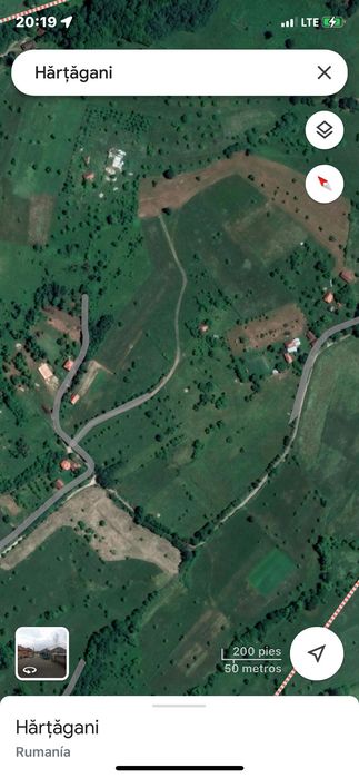Teren Intravilan, teren agricol pădure   în Hărțăgani peisaj frumos