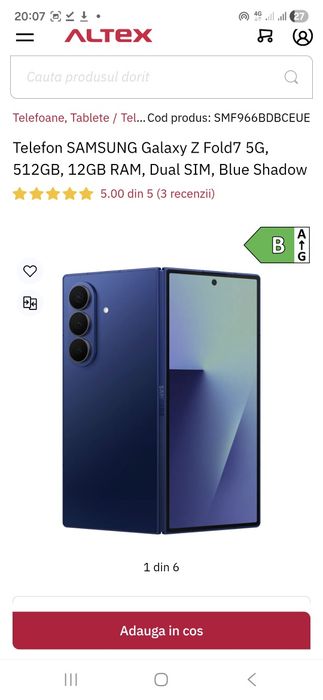 Samsung Galaxy Z fold 7-Nou 512gb 12gb ram liber retea
