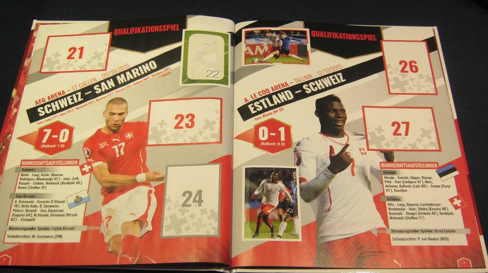 Album/Catalog/PANINI/Euro 2016,Nationala Elvetia,nou,incomplet.