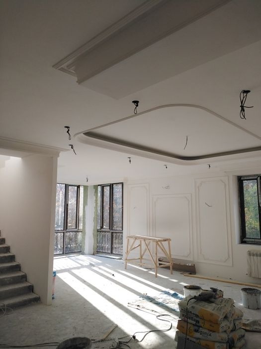 Ремонт под ключ. Малярка, Тяга, Гипсокартон, Шпаклёвка, Таркет, Офис,