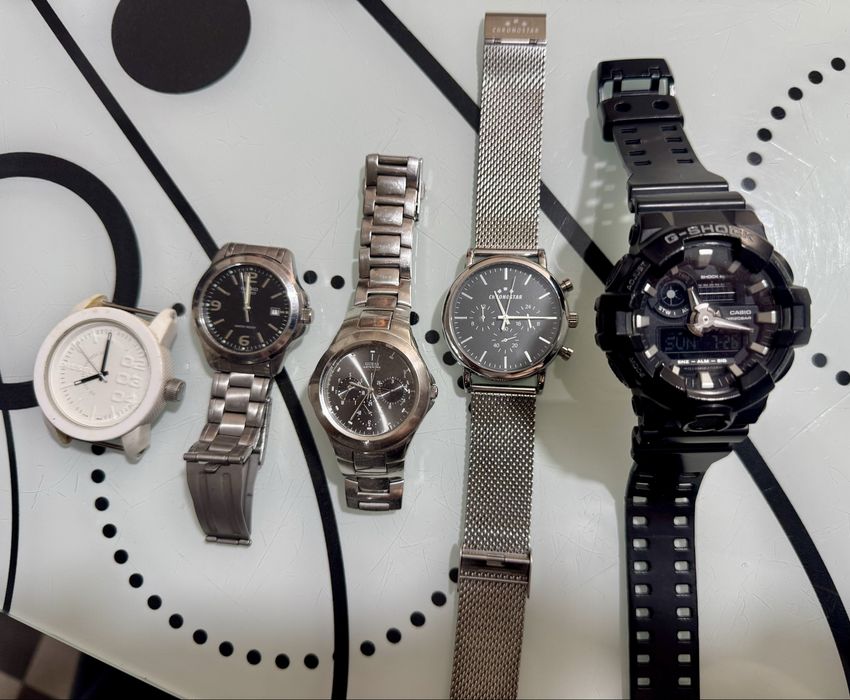 Lot 5 ceasuri originale – Casio G-Shock, Swatch, Chronostar, Casio, Diesel