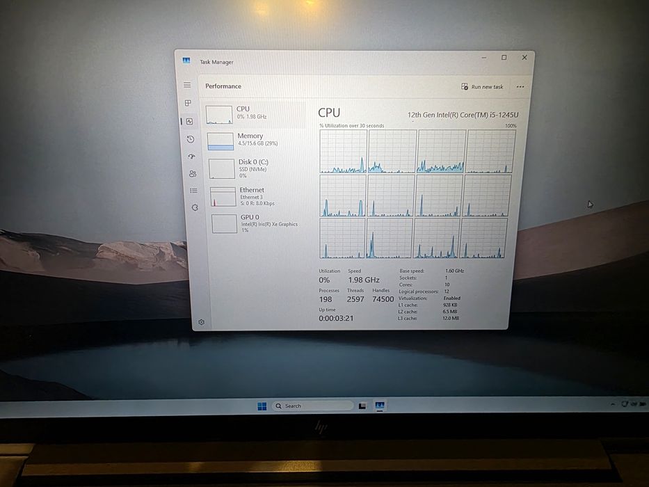 Laptop HP Elitebook i5 gen 12 16gb ram ssd 250gb