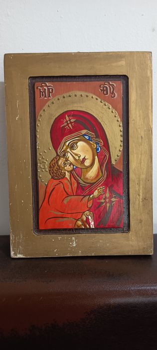 Icoană veche, pictură pe lemn