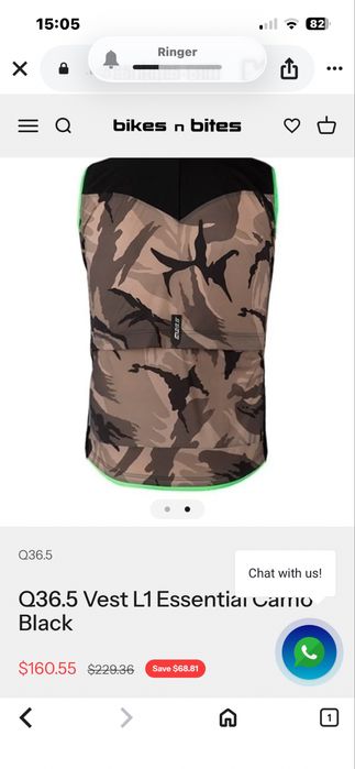 Q36-5 Camo Vest MADE  in ITALY  Вело джърси/ елек размер S / Оригинал