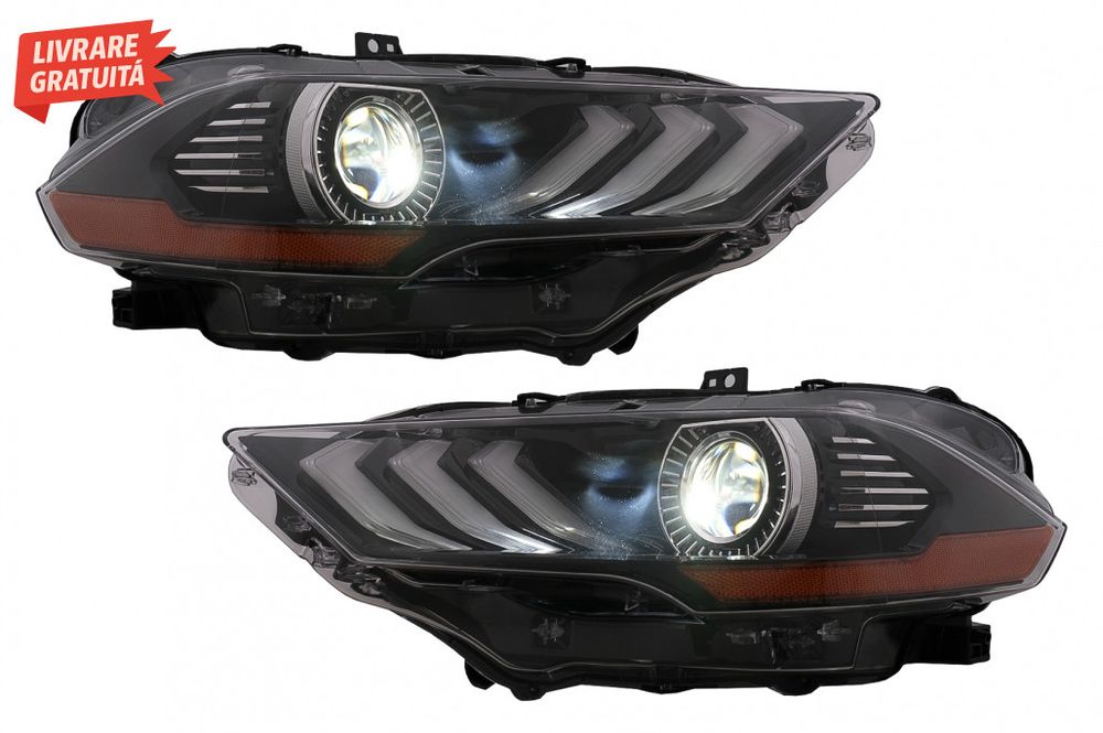 Faruri LED Ford Mustang Facelift (2018-2023) Negru Semnal Dinamic RGB