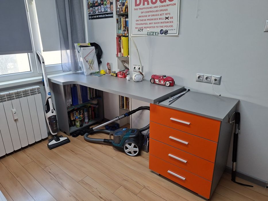 Оранжево легло/спалня + бюро 115×210см