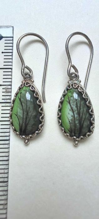 Старинные серьги Финифть