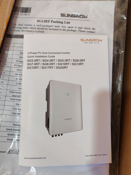 Invertor fotovoltaic Sungrow SG12RT Premium 12kW trifazat – NOU