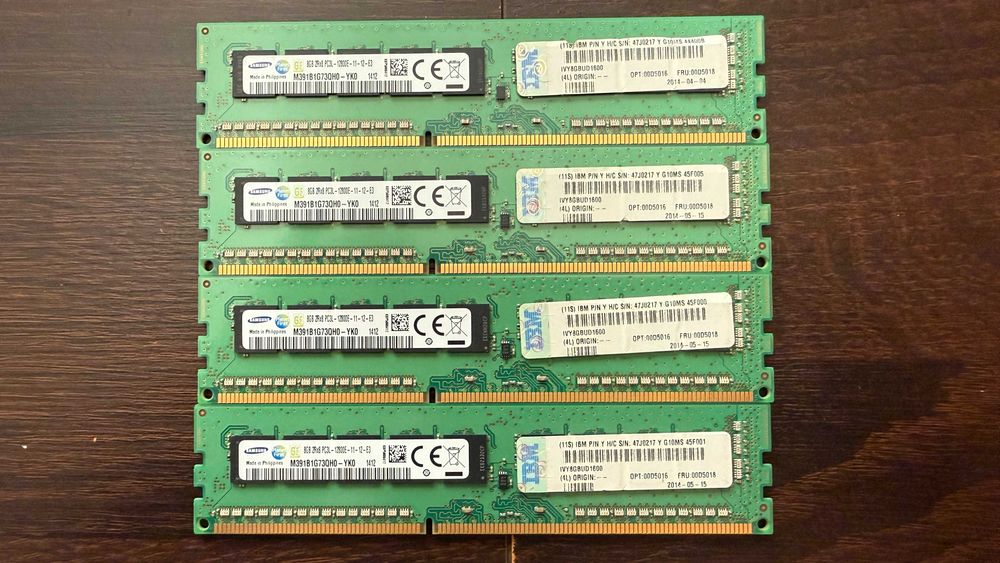 Kit 32GB (4x8GB) DDR3L ECC Unbuffered 1600MHz Samsung - Server/NAS
