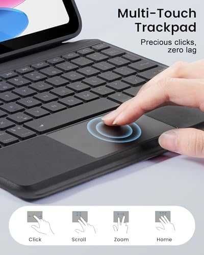 Нов Калъф с клавиатура за iPad 10th Gen A16 2025, тъчпад, RGB, UK layout Кейс таблет Айпад