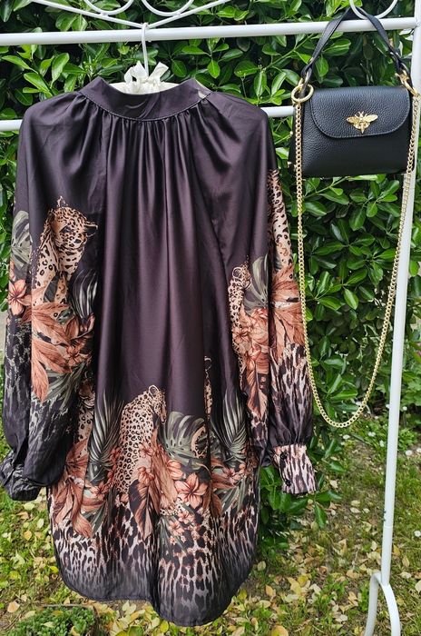 Рокля ba & sh Черна, синя, с животински принт