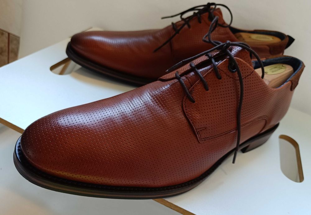 Pantofi derby 46 plain toe Oliver Jacob piele naturala moale