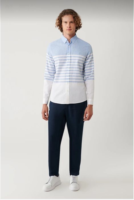 Мъжка риза AVVA памук и лен