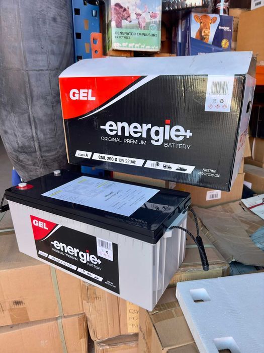 Acumulator 220AH Energi+ cu gel pentru panouri solare Baterie Gel utilizate la rulote rulota barca ambarcatiuni sisteme iluminat camping