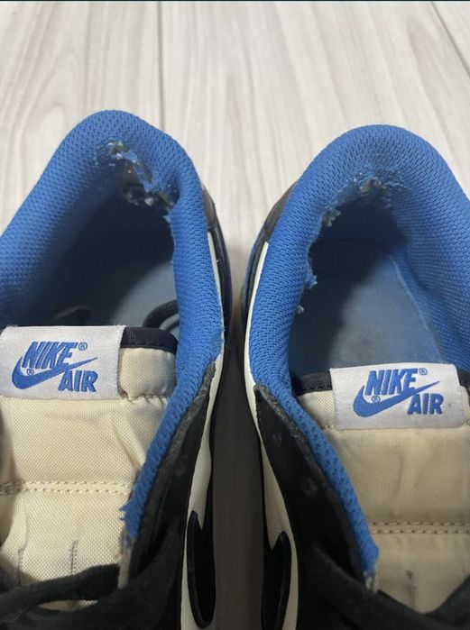 Jordan 1 travis scott fragment low blue