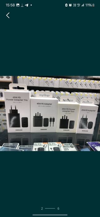 25w, 45w, 50w, 65w Samsung оригинальное зарядное устройство, есть дост
