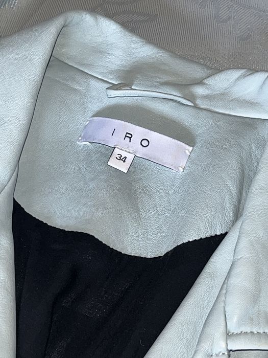 IRO, premium, jachetă 'biker', piele naturală miel, albastru pal