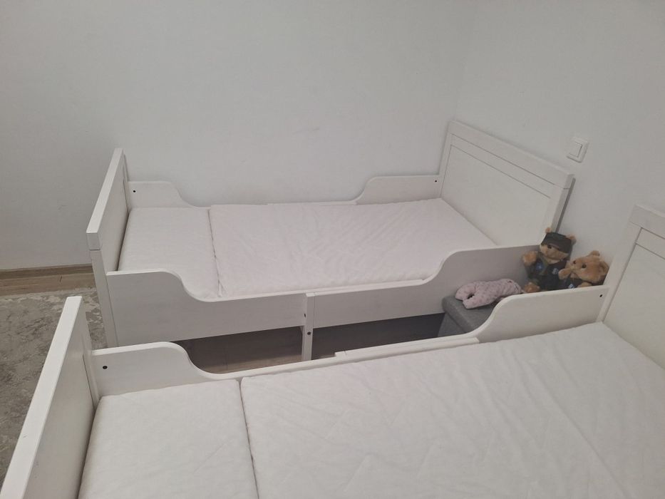 Pat extensibil copii + somiera + saltea 80 x 200