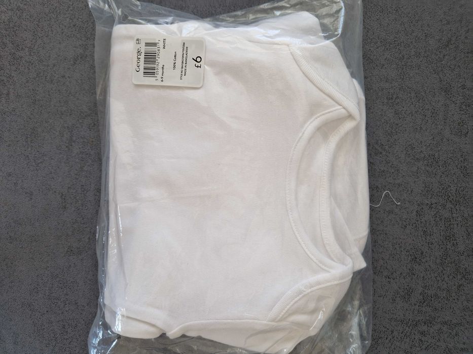 Чисто нови бодита с дълъг ръкав за бебе 6/9мес., 5бр. George