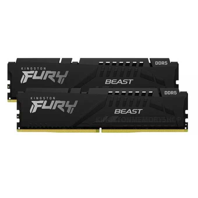 Памет 64GB (2x 32GB) DDR5 5200 MT/s, Kingston FURY Beast Black