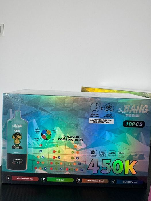 Vape 450000 15 in 1 cu 4 arome mixabile Redbull, Summer time