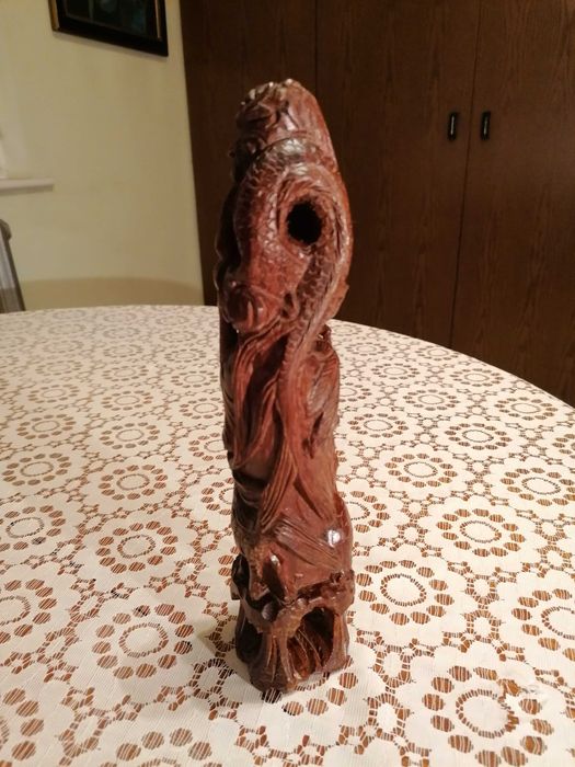 Оригинална дървена статуетка на богиня от индийската митология