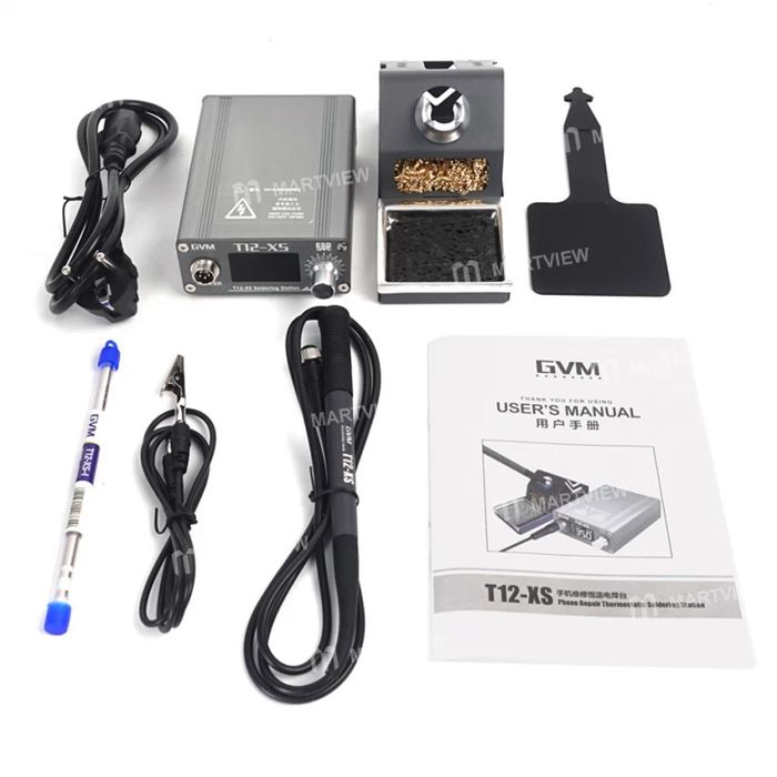Профессиональная паяльная станция GVM T12-XS с постоянной температурой