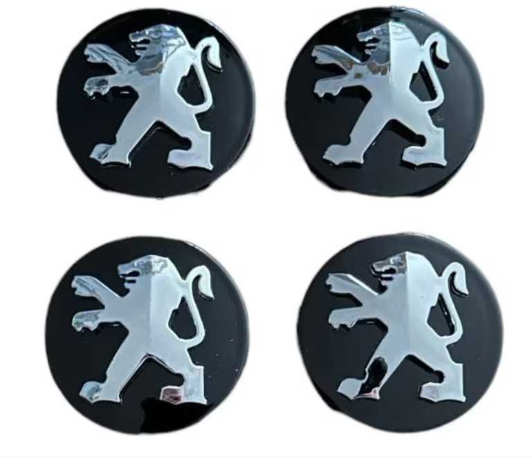 Capace jante aliaj Peugeot 60mm exterior - Negru - Argintiu