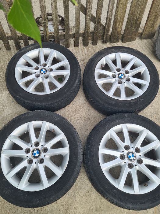 Jante aliaj bmw seria 3 ,e46 ,distanță prezoane 5×120 ,205/55/16,2 cauciucuri vara bune ,doua cauciucuri uzate