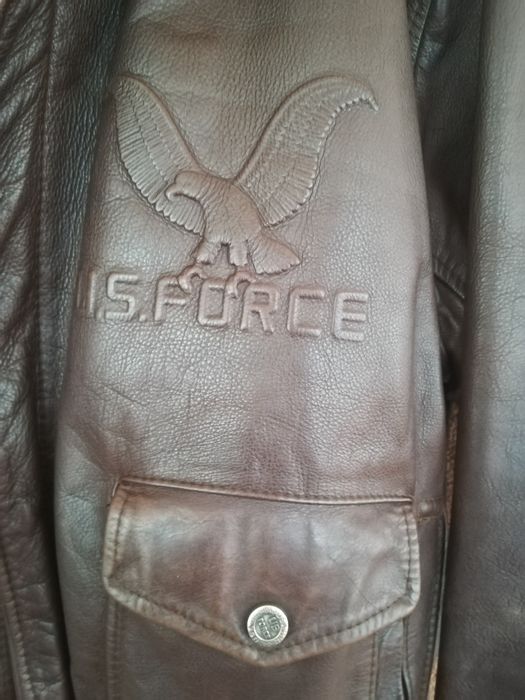Geaca piele bărbați Skott blana Aviator L