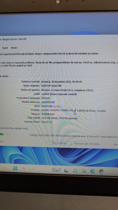 Lenovo Thinkpad L580 / i7-8550U/ RAM 8 GB / ssd 128 GB/