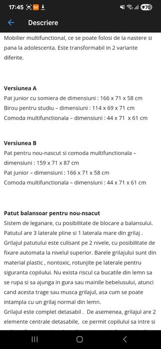 pătuț pentru copil