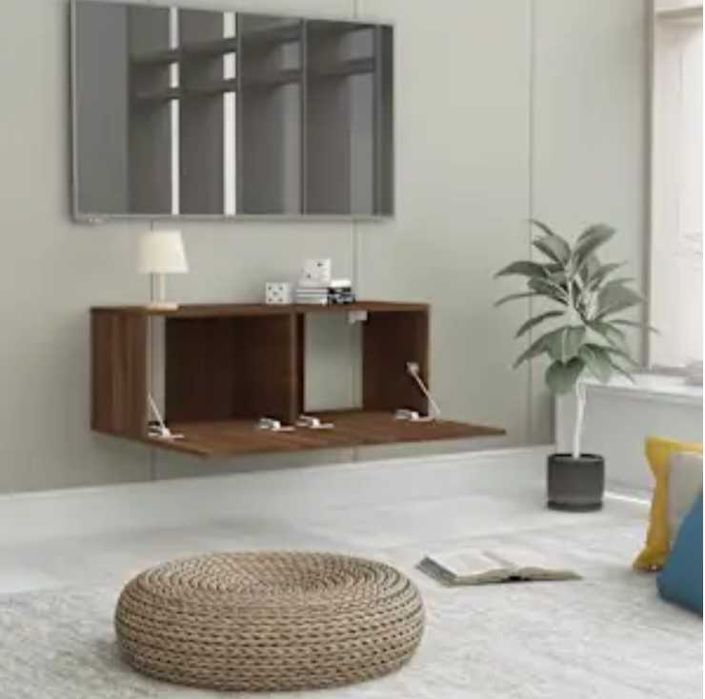 vidaXL ТВ шкаф, кафяв дъб, 80x30x30 см, инженерно дърво