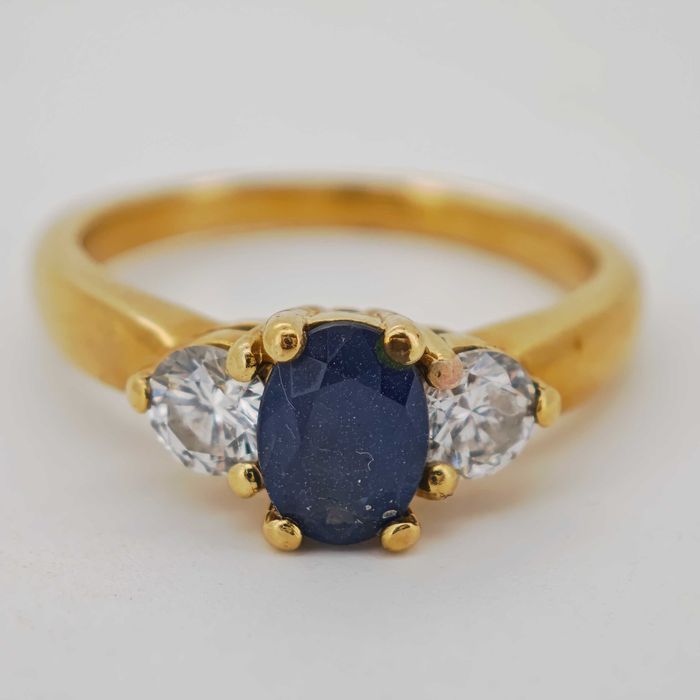 Inel safir si diamante 1.5ct