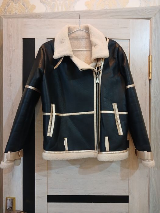 Стильная Трендовая авиатор дубленка. Aviator dublenka