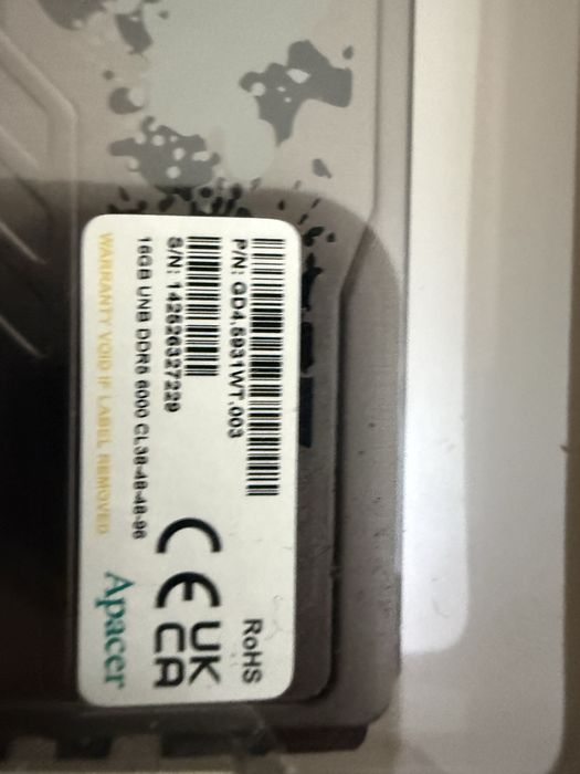 ОЗУ DDR5 16gb 6000MHz