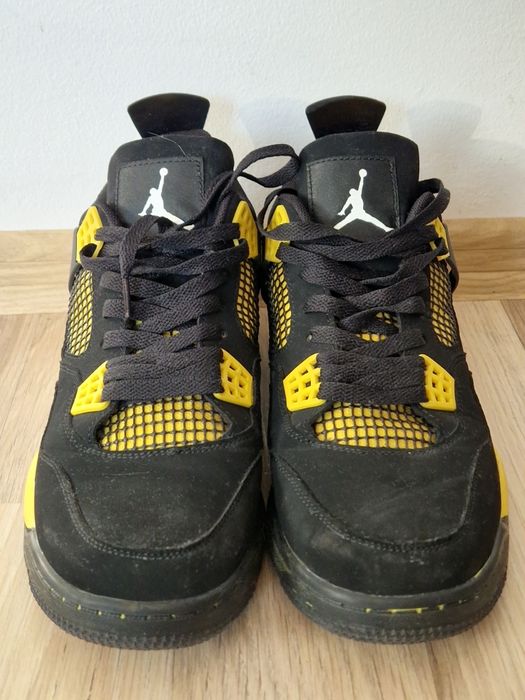 Încălțăminte sport Nike copie Air Jordan 4 Retro Thunder Black Yellow
