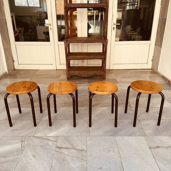 Винтидж шведски табуретки – комплект 4 бр. (1970-те)