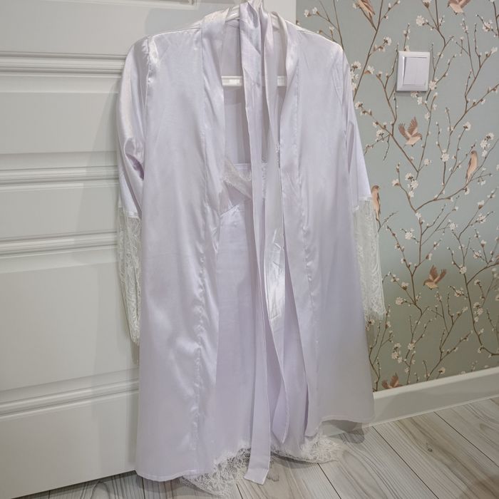 Халат белый свадебный  с сорочкой