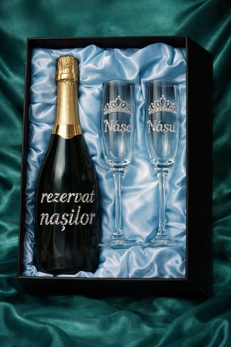Sticla si pahare cadou nasi/soț/parinti