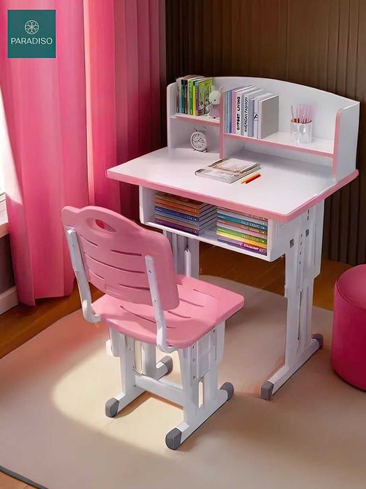 Детский стол и стул, регулируемая высота, детская парта