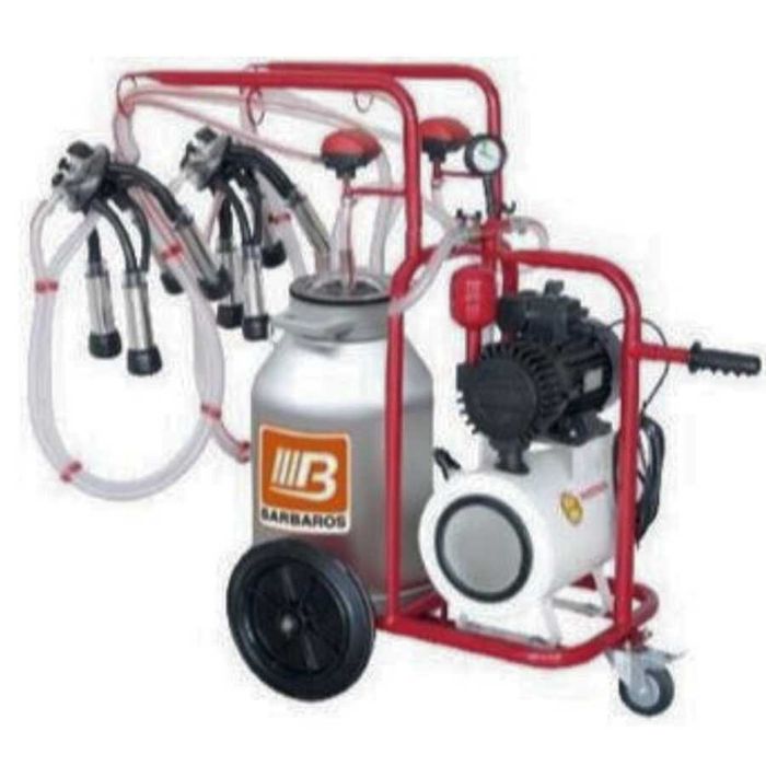 Aparat de muls vaci, 2 posturi, 1bidon 40L inox, pahare inox, 250l/min, 0,55kW NOU Garantie 24 luni Livrare rapida