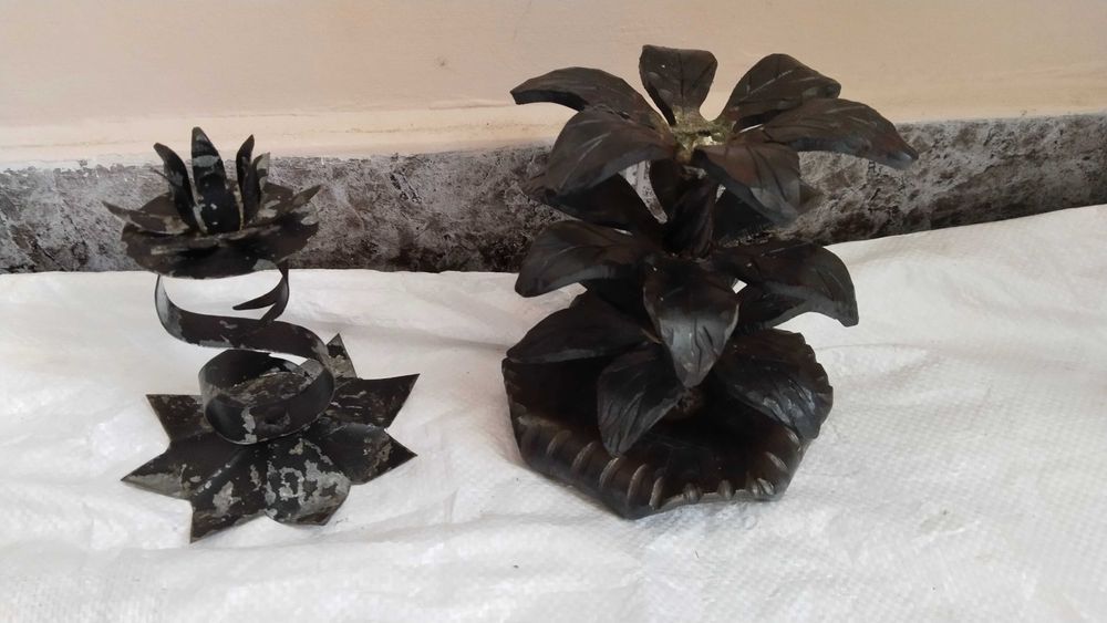 Свещници дърво и ковано желязо