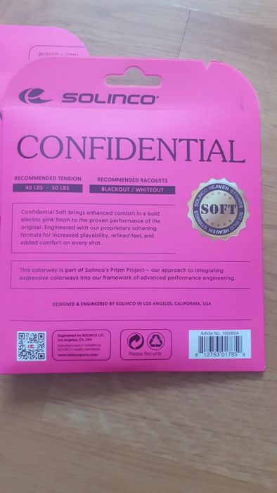 Set 2 buc x 12 m Solinco Confidential Soft 1.25 mm racordaj  tenis