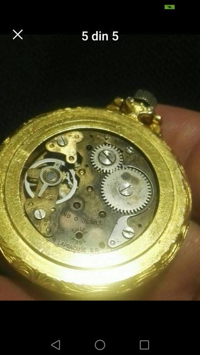 150 Lei. Ceas mecanic , de buzunar placat aur 18 K. Anker , German. An