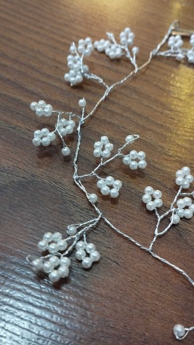 Украшение за булчинска прическа с перли