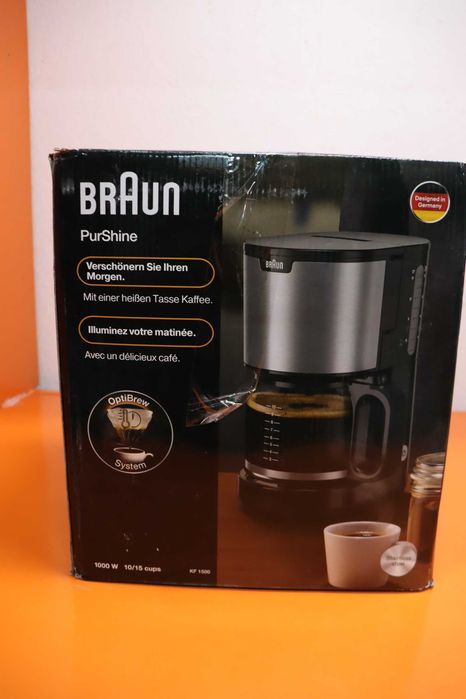 Кафемашина Braun PurShine KF 1500 BK – филтърна кафемашина със стъклена кана С ДЕФЕКТ